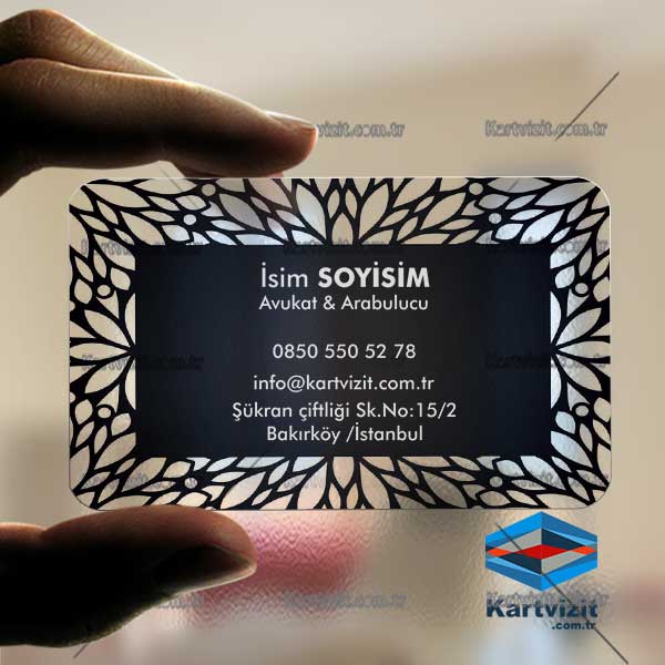 Avukat Şeffaf Kartvizit Özgün Desen